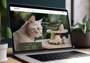 Site internet sur les chats affiché sur un écran d'ordinateur
